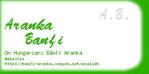 aranka banfi business card