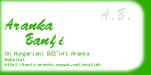 aranka banfi business card